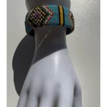 Vintage Handmade Navajo Indian Beaded Bracelet White Blue Red Yellow Sz 7.5” Photo 5