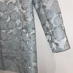 Grace Chuang floral jacquard formal blazer evening jacket pewter grey blue Gray Photo 9
