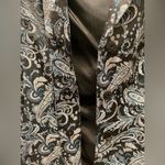Nine West Vintage Jacquard Paisley Patterned Printed Black & Blue Blazer Jacket Photo 5