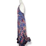 Windsor Justina Floral Velvet Burnout Chiffon Maxi Dress Blue Dark Romance New Photo 2