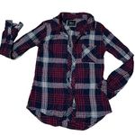 Rails Shirt Button Up Top Blouse Burgundy Plaid Western Boho Fleece Photo 0