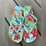 Colorful Floral Flip Flops 🩴🩴 Red Size 10 Photo 6