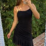 ZARA Wild fable Y2k ruffle black bodycon dress Photo 1