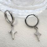 Star Dangle Drop Earrings for Men Women Streetwear Hip Hop Unisex Earrings Silver Photo 0