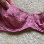 Victoria's Secret  Pink Lace Bra Balconette Women's Size 34C Shimmer Unlined Photo 1