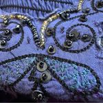 Free People  Mini Dress 4 Purple Violet Beads Embroidery Sleeveless Sequins Lined Photo 8