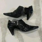 Aquatalia  by Marvin K Ankle Booties Black Patent Leather Side Zipper Women's 6.5 Photo 4