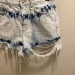 ZARA  High Waisted Tie Dye Distressed Jean Shorts Size 4 Photo 2
