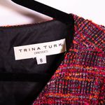 Trina Turk Belted Short Sleeve Peplum Sheath Dress Duchess Cotton Wool Tweed 8 Photo 1