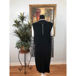Anna Women XL Black & White Sweater Dress Scoop Neck Long Sleeve Mob Wife Casual Photo 4