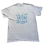 Gildan Why y’all tryin to test the Jesus in me Womens Graphic tshirt Photo 0