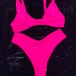 Hot Pink Cheeky Coverage 2 Piece Swim Bikini Set Size L Size L Photo 0