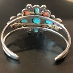 BARSE Sterling Silver Turquoise Spiny Oyster Coral Mosaic Inlay Cuff Bracelet Blue Photo 7
