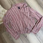 Abercrombie & Fitch Pink White Striped Button Down Shirt Photo 0