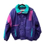 Vintage 90's NILS Size 2XL Ski Jacket Colorful Puffer Pockets Zip Snap Retro Purple Photo 0