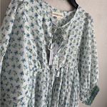 NWT Daughters of India Azure Kyra Maxi Dress White Blue Green Floral Womens L Size L Photo 1