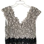 Tadashi Shoji  Contrast Lace and Pintuck Neoprene Black White Gray Dress Photo 4