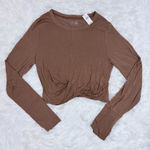 Aerie  Brown Ruched Crop Top Photo 0