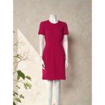 LANVIN Pink Silk Blend Crewneck Zip Back Dress Size US 4 Photo 3