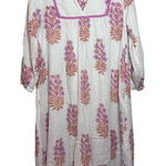 Victoria Dunn Cotton Floral Print Maxi Dress XS/M Lined Kaftan Preppy Old Money White Size undefined Photo 0