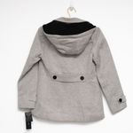 Liverpool - Gray Double-Breasted Peacoat with Removable Hood Photo 1