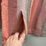 Soft Surroundings  Pink, Peach & Gray Striped Zip‎ Neck Tassel Sweater Size M Photo 3