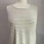 Chico's Striped Sleevless Midi Shift Dress in Cream and White Size 1=USM Photo 4