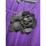 B. Wear Y2K  Purple‎ Sparkle Blouse XL Flower Applique Party Top Women's Photo 7