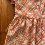 pink orange and white plaid gingham puff sleeve mini dress Size XS Photo 10