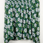 Draper James Women's XS Green Floral Long Sleeve Smocked Blouse Lined Top Photo 0
