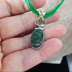 Natural Green Uvarovite Garnet Pendant Green Photo 1