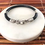 Brighton  Elegant Silver and Black Bracelet Bangle Photo 2