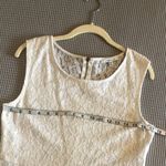 Amber Blue  white lace dress in size L gold zipper in back. New Photo 9