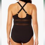 Lands' End Women's Sheer Mesh Middle One Piece Swimsuit size XXL NWT Black Photo 2