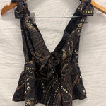 Stone Cold Fox ‎ Art Deco 100% Silk Blouse Size 0 Summer Spring Photo 0