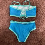 Womens Bandeau 2 Piece Sexy Beachwear Swimwear Set Size Medium Blue Green NEW Photo 3
