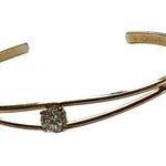 Gold tone open cuff rhinestone bracelet Photo 7