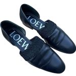 Loewe  Black Leather Mules Flats Slip On Size 38 Pointed Toe Designer Old Money Photo 0