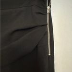 IRO Paris Brooke Draped Black Zip Ruched Side Skirt Size FR 38/US 6 Asymmetrical Photo 3