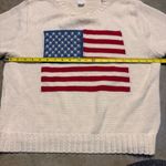 SML Sport Womens XL Vintage 90s American Flag Cream Colored Made in USA Sweater Photo 5