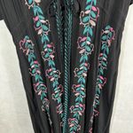 Curations Embroidered Gauze Kaftan Swim Coverup Black Size P1X Photo 5