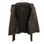 Paraphrase Y2K Brown Suede Jacket Pink Embroidered Flower Vintage Jacket Small Photo 1