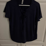 Jolie top lace up front size‎ medium. Blue Photo 0