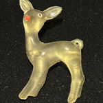 VINTAGE LUCITE DOE DEER FAUN PIN/BROOCH Rudolph‎ The Red Nose Reindeer Photo 0