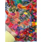 Natural Life  Women's Carina Mesh Top Floral Print Button Front Boho Retro Y2k L Photo 8