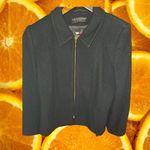 Geoffrey Beene  Wool Cashmere‎ Blend Zip Up Black Jacket Photo 3