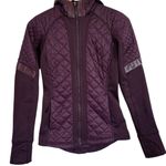 Athleta Women’s XXS Purple Quilted Long Sleeve Hooded Fleece Lined Zip Jacket Photo 0