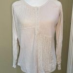 Anthropologie Saturday Sunday by  Mixed Media Waffle Knit Henley Top - size small Photo 1