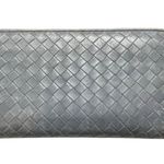 Bottega Veneta  Intrecciato Nappa Leather Zip Around Wallet Light Blue/Gray Photo 4