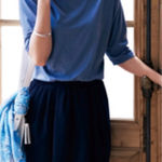 Uniqlo  Shirt Dress Size L Blue Colorblock 3/4 Sleeves Cotton Modal Casual Travel Photo 0